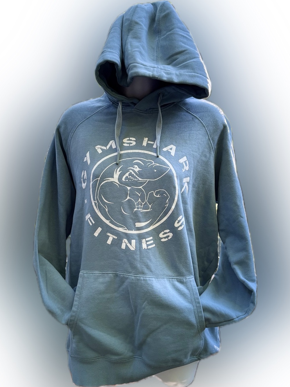 Gymshark Teal Pullover Hoodie with Graphic Fitness Logo